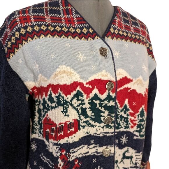 Northern‎ Treasures Holiday Winter knit cardigan sweater - Picture 3 of 7